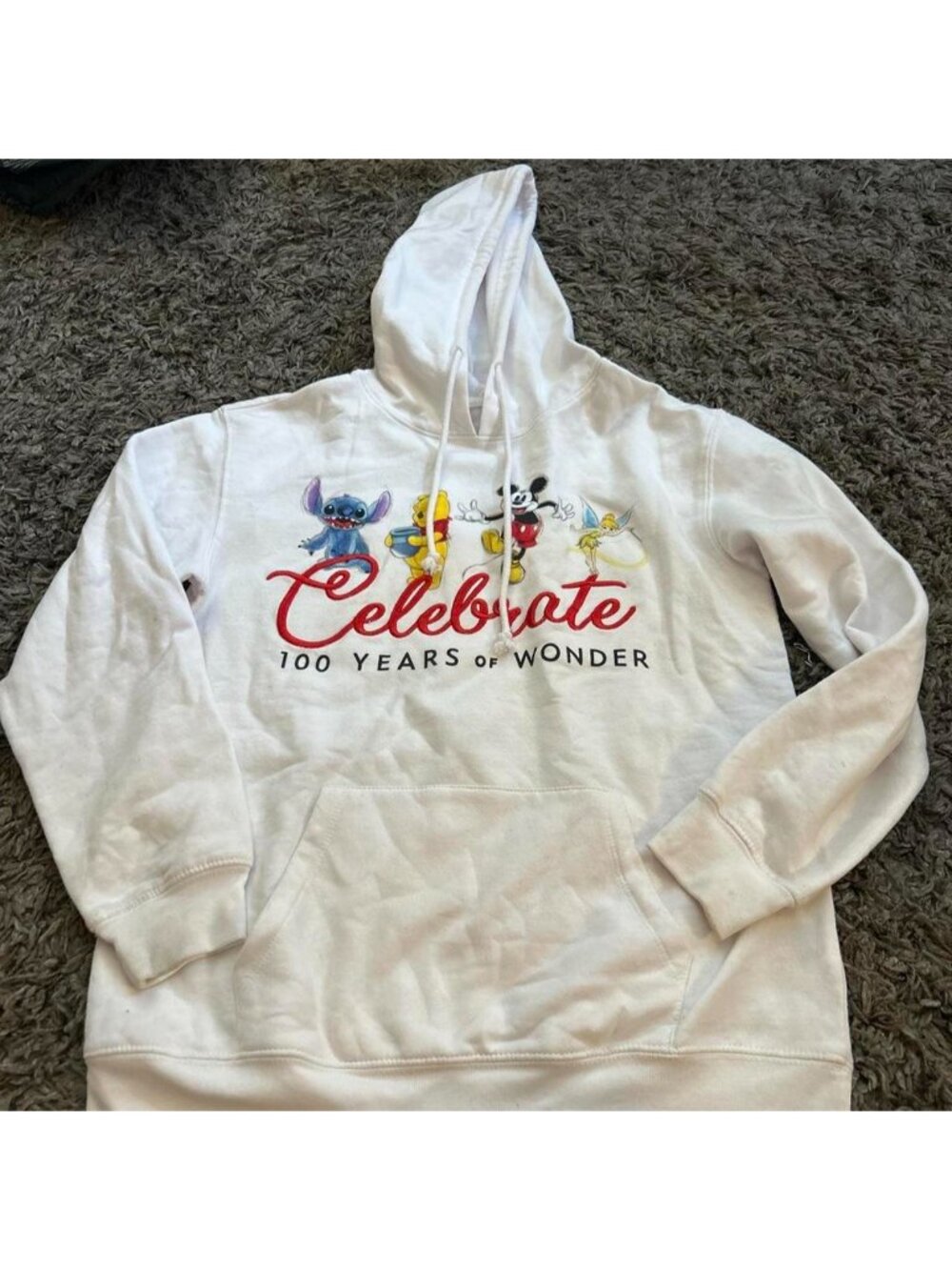 Disney white hoodie with Mickey Mouse and Stitch #disney